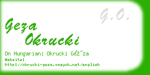 geza okrucki business card